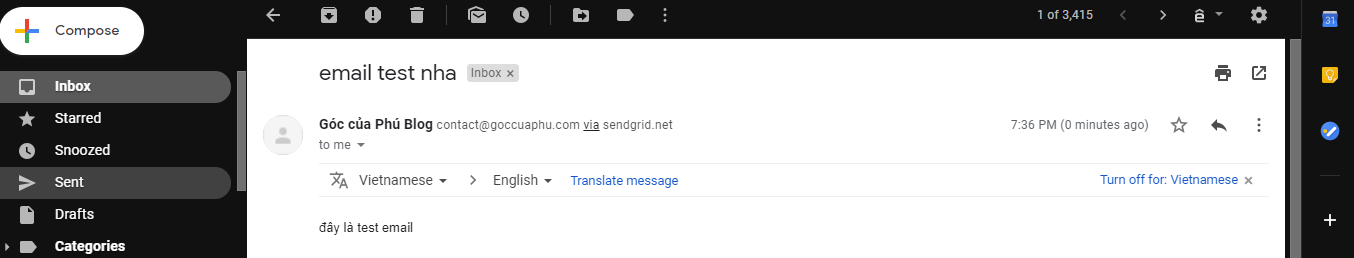test thử email với sendgrid